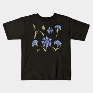 set of blu flowers Kids T-Shirt